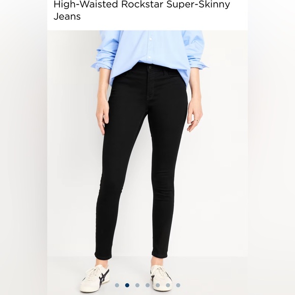 High-Waisted Rockstar Super Skinny Jeans - Size 0 - Picture 2 of 5